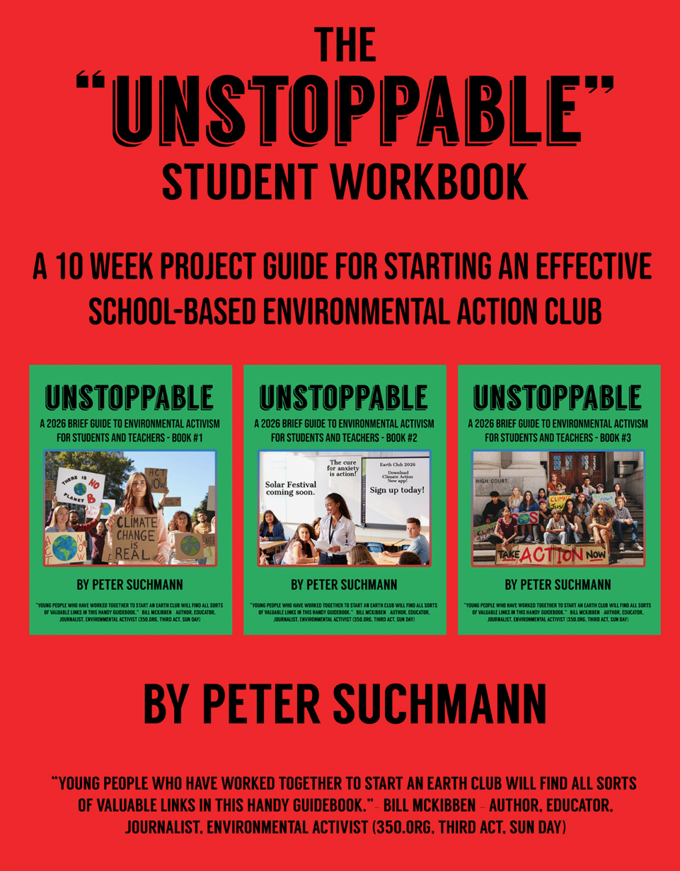 Covers of Peter Suchman's books in the 'Unstoppable' series, against a bright red background.